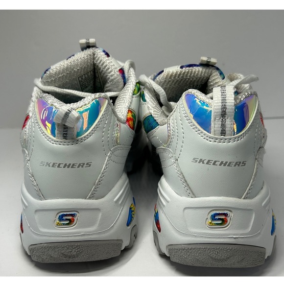 Skechers D Lites Women Tie Dye Chunky Sneakers White Rainbow Size 8 - Picture 9 of 13
